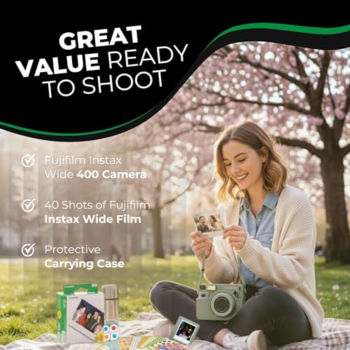 Instant Camera Bundle with Fujifilm Wide 400 Camera, Case, 40 Shot Film, Album, Filters, Frame and Stickers - Image 4