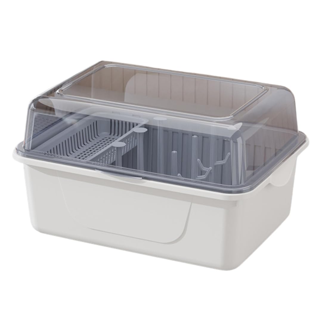 I'm so happy 哺乳瓶ラック 蓋付き 保管ケース 持ち運び 収納 旅行 スタンド 乾燥 消毒 大容量 ほこり防止（スタンド付き/ブルー）