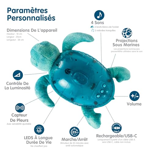 Veilleuse bébé projecteur d'océan calme les pleurs de nuit - 3
