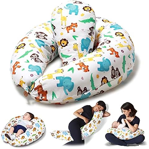 Niimo Almohada Embarazo y Cojin Lactancia Bebe + Soft Cojìn Dormir y Abrazar Funda Cojines 100% Algodon Desenfundable y Lavable Cover