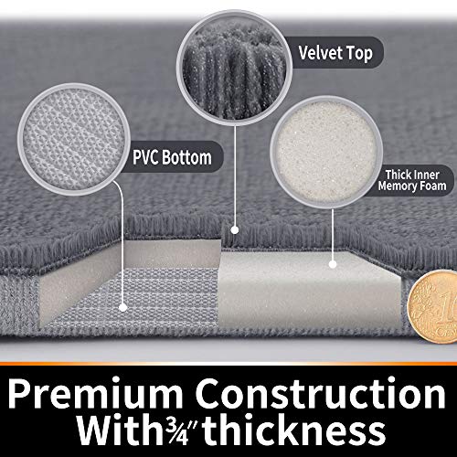 Yimobra Memory Foam Bath Mat Large Size 31.5 By 19.8 Inches, Soft And Comfortable, Super Water Absorption, Non-Slip, Thick, Machine Wash, Easier To Dry For Bathroom Floor Rug, Peacock Blue #TOP4