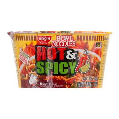 Nissin Bowl Hot Spicy Beef 3.28 Oz Wholesale, (6 - Pack)