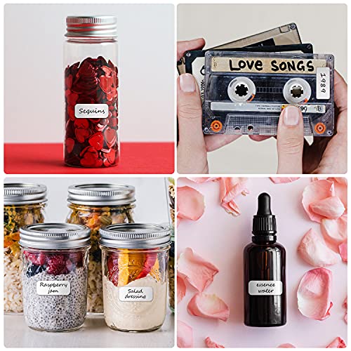 Tigilt Small Labels - 0.4X0.8In Writable Stickers For Diamond Painting Accessories, Organizing & Storage Bins, Jars & More. Removable & Easy Peel-Off, White Label Stickers #TOP3