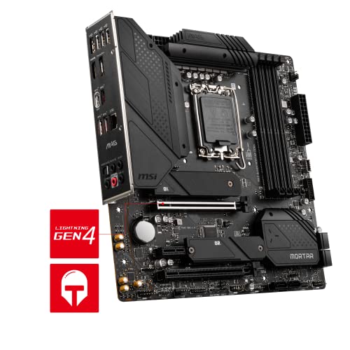 Image of MSI MAG B660M Mortar DDR4 Motherboard, Micro-ATX - Supports Intel 12th Gen Core Processors, LGA 1700 - DDR4 Memory Boost 4800+MHz /OC, PCIe 4.0 & 3.0 x16 Slots, 2 x M.2 Gen4 Slots, 2.5G LAN