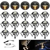 FVTLED Pack of 20 Warm White Low Voltage LED Deck lights kit Φ1.38
