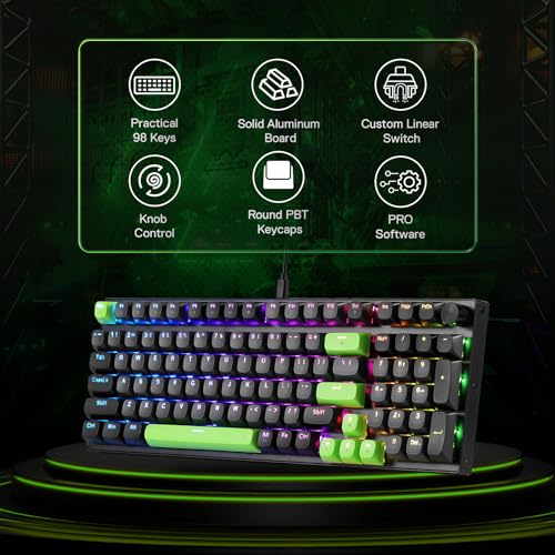 Image of Redragon K740 Wired RGB Gaming Keyboard, Aluminum Base & Knob, 95% Layout