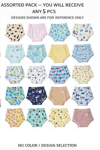 Image of Baby Padded Underwear - Soft Cotton Potty Training Pants for Toddlers, Washable & Reusable, Leak-Proof Training Underwear for Boys & Girls