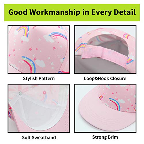 Duoyeree Kids Baseball Cap Sun Hat Adjustable Lightweight Soft Summer Beach Play Hat For Toddlers Little Boys Girls Rainbow #TOP2
