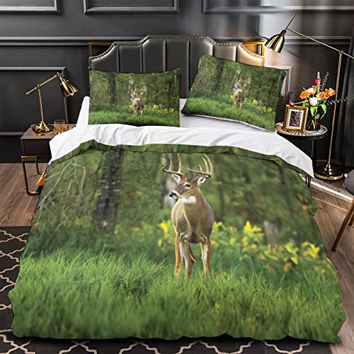 Cerf impression 3D parure de lit microfibre douce avec housse de couette ado - 4