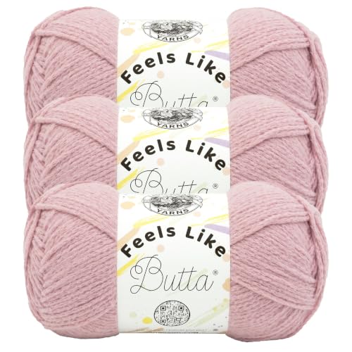 Image of Lion Brand Yarn, Feels Like Butta Soft Crochet Yarn, Petal Pink, 3 Pack