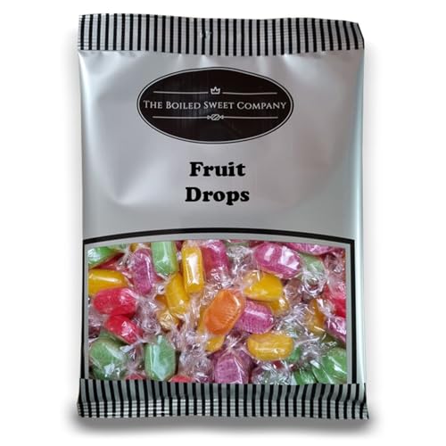The Boiled Sweet Company Fruit Drops 1Kg - Traditional Individually Wrapped Boiled Sweets - Fruity Flavours - Pick and Mix Boiled Sweets Share Size Bags - A Great Sweet Gift Idea