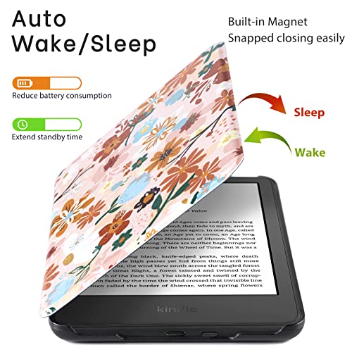 Image of CoBak Case for All New 6 Inch E-Reader 2024 and 2022 (11 Generation) - PU Leather Smart Cover, Auto Sleep and Wake, not Compatible with Kobo Clara.Jasmine