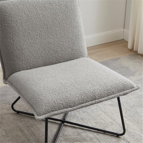Sillón estilo moderno gris con estructura metálica miniatura 6