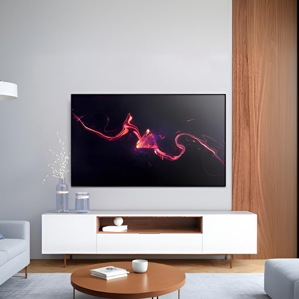 Schermo per Proiettore a Cornice Fissa, Movie Home Theater Diagonale 16:9 4K Ultra HD 3D Ready, Telo Proiettore per Home Theater Film da Ufficio(110 inch)