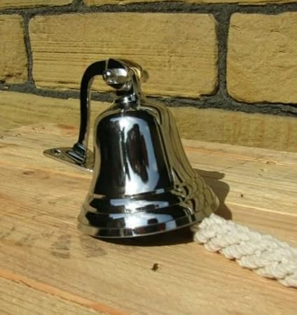 Solid Brass Antique Vintage Victorian Retro Style School Dinner Pub Last Orders Door Bell Polished Chrome