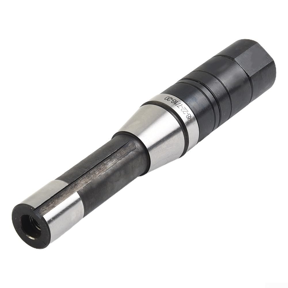 Eawfgtuw Tonnelle de fraisage à tige R8 pour fraises de 22 mm avec filetage de barre d'attelage de 7/16"-20, longueur 189 mm, finition oxydante noire, compatible avec engrenages, fraises à visage et