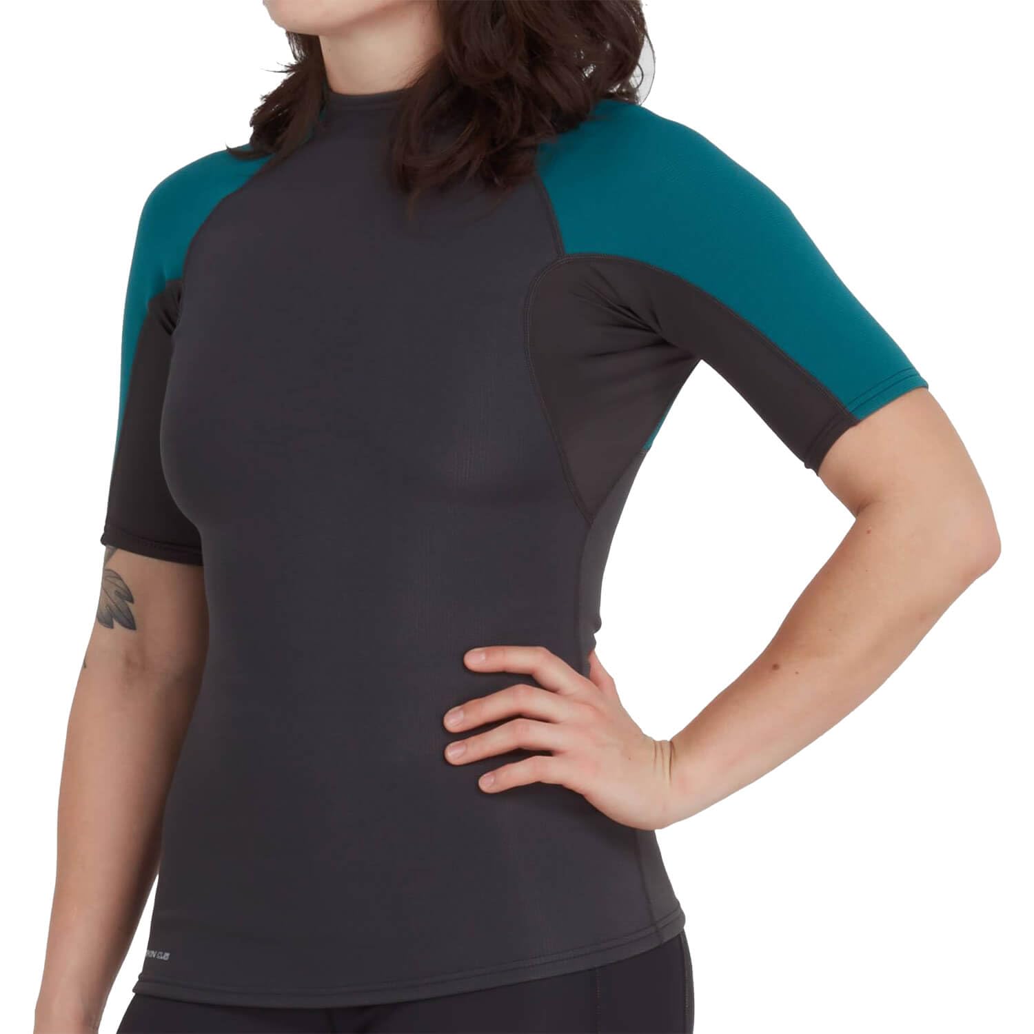 NRS Neopren Shirt Hydroskin 0.5 Kurzarm Graphite Damen Wassersport Kajak Rafting SUP 0,5mm Oberteil Titanium Wärmeisolierung Rashguard