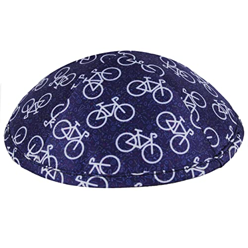 Zion Judaica Designed Biking Kippah for Adults Kids Sports Cycling Kipah Printed Kippot Favorite Hobby Yamaka Yarmulke for Bat/Bar Mitzvah Wedding Bris Souvenir Yamukas Jewish Skullcaps w/Clips 3-PK