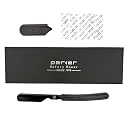 Parker Director Black Non-Folding Straight Barber Razor – Japanese-Style Razor with Stainless Steel Arm, Blade Protector Cap & Ergonomic Non-Slip Handle – Ideal for Professionals - 5 Blades Included gallery image