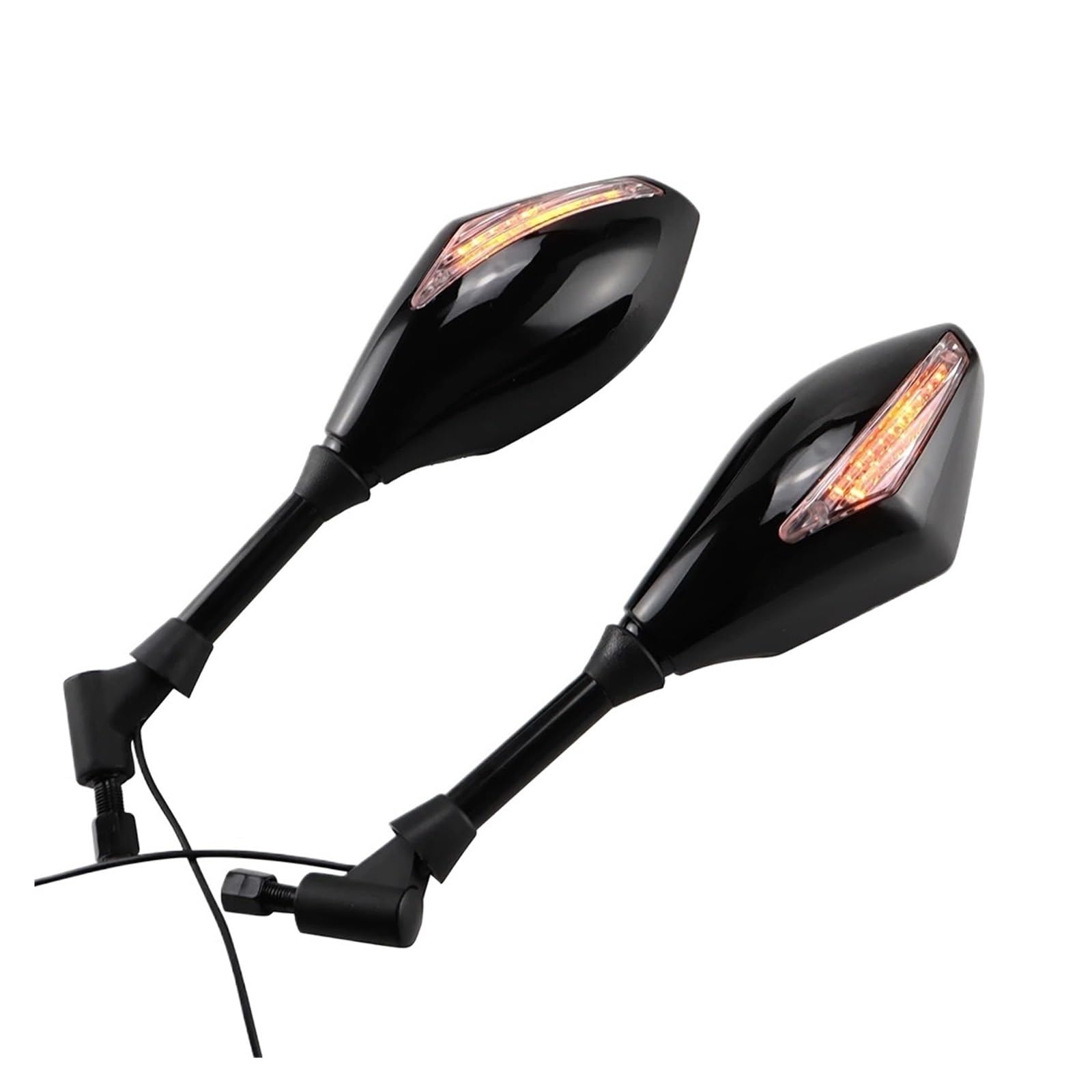 Lusterko wsteczne do Motocykla Motocyklowe Lusterk 2 X Światła Lusterka Boczne Ze Wskaźnikiem Sygnału 10 Mm Lusterko Wsteczne Motocykla Uniwersalne Akcesoria(A)