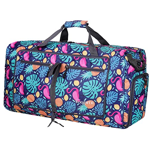 Image of Woogwin Travel Duffel Bag Large Foldable Waterproof Overnight Bag for Beach Swim Bags Pool Sports Gym