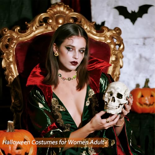 Maximalist Sacred Heart Charm Necklace for Women, Colorful Enamel Choker Collar, Halloween Costumes Jewelry Christmas Gifts, Chunky Funky Gold Renaissance Jewelry2