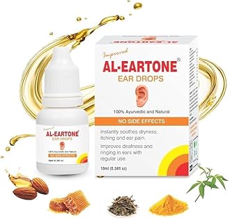 AL-EARTONE EAR DROPS | Antifungal | Antibacterial | No Side Effects | 100% Ayurvedic & Natural Herbal Ear Drops | 10 ml, Pack of 2