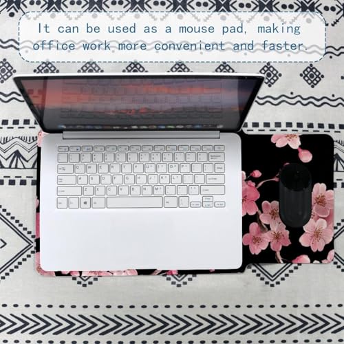 Funda para ordenador portátil de 35 x 25,9 cm negra con estampado floral rosa 5