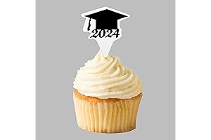 Graduation Cap Cupcake Toppers 2024