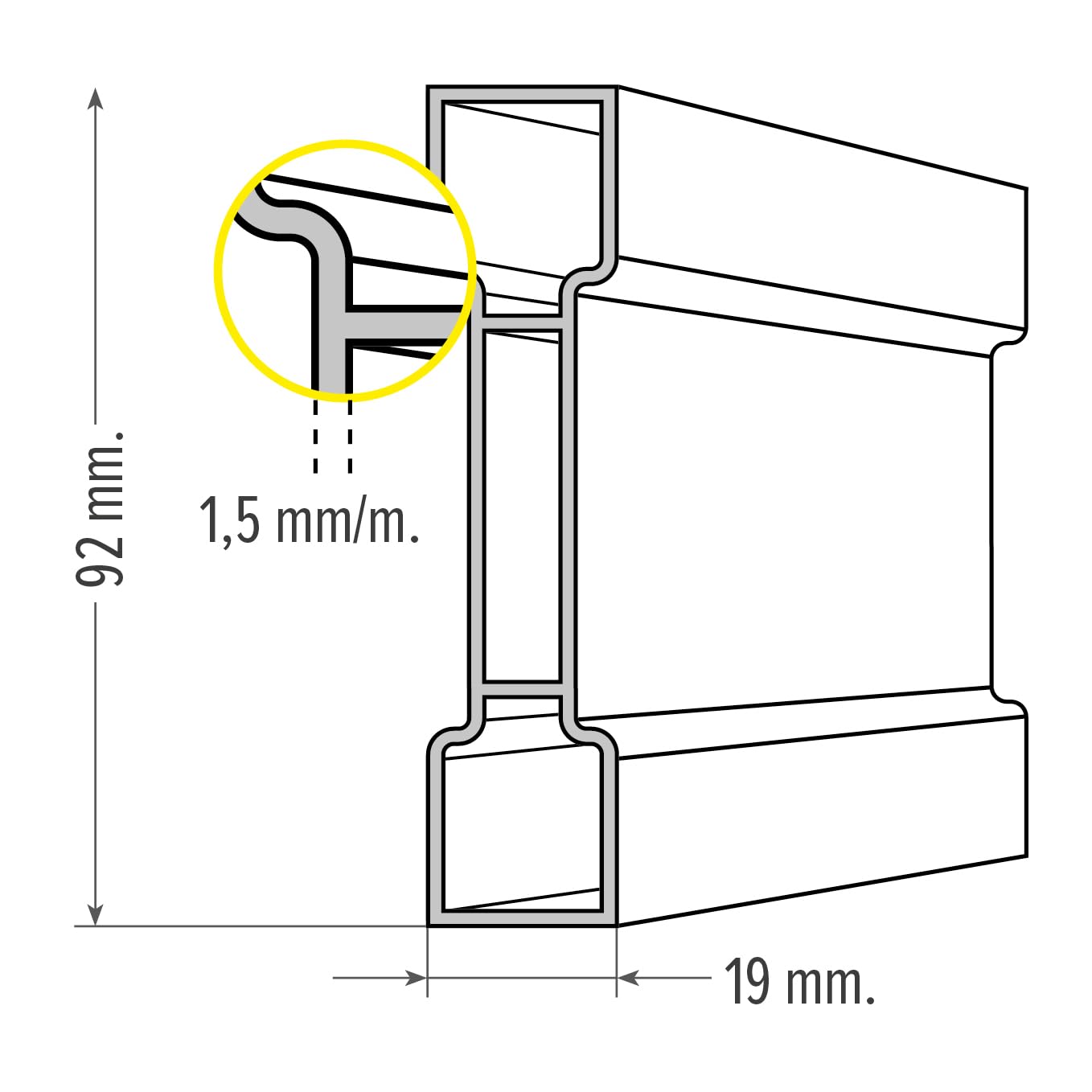Stadia LAMEL 300cm Con Bolle - Alluminio Anodizzato Per Posa Pavimenti - Foto 7