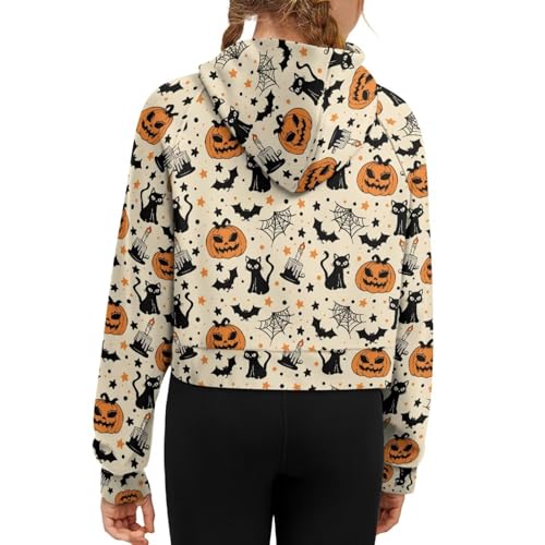 Girl's Zip Up Sweatshirt Kids Cropped Hoodies Trendy Clothes Size 5-14Y Fall Long Sleeve Pullover Tops Fall Coat2