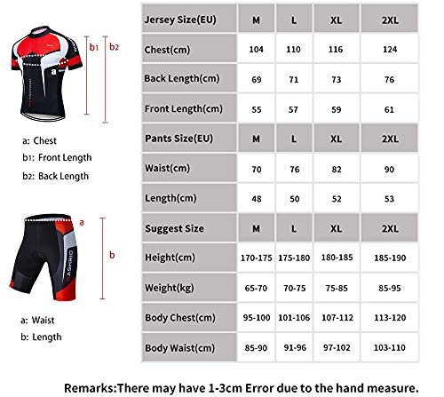 NASHRIO Men\'s Cycling Jersey Set Bicycle Short Sleeve Set Quick-Dry Breathable Shirt+3D Cushion Shorts Padded Pants/Bib Short Black