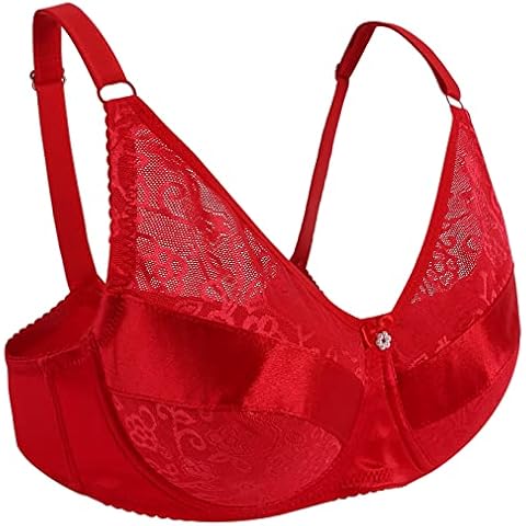 Vollence 36/80 Sujetador de Bolsillo para Pechos Falsos de Silicona Falso Pecho Mastectomía Cruz Dressers - Rojo Cover