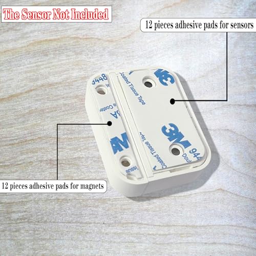 Image of Adhesive Replacement Tape Compatible with Ring Alarm Contact Sensor & Magnets (2nd Gen)-Pack of 12 Sensor Pads & 12 Magnet Pads,Pre-Cut,No Cutting Needed Double-Sided Tape (24)
