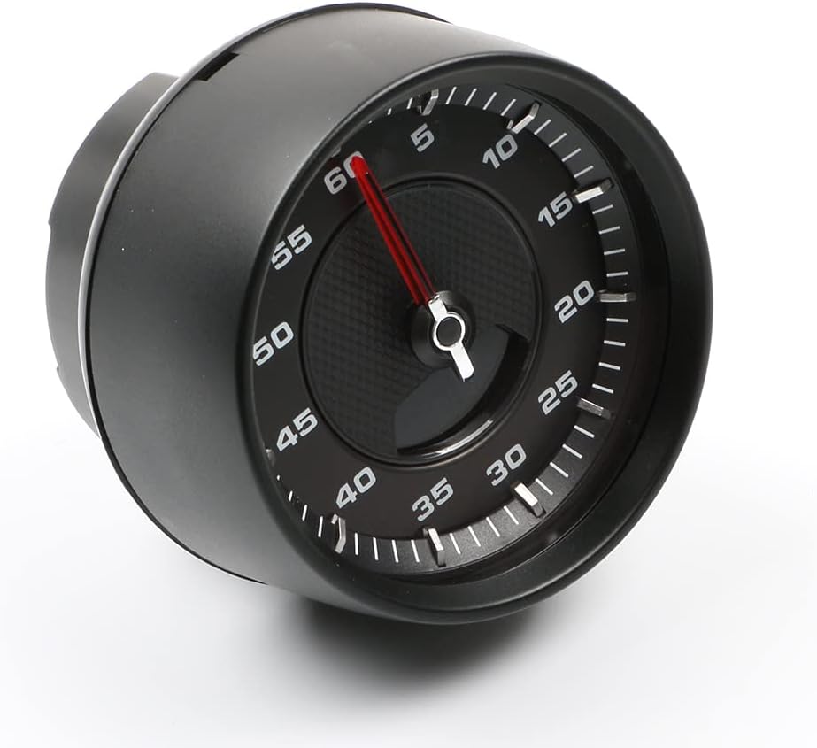Car Dashboard Clock Panel Bezel,ABS Car Dashboard Panel Cover Trim with Red Stopwatch Fit for PorschePanamera 2017-2021,Black