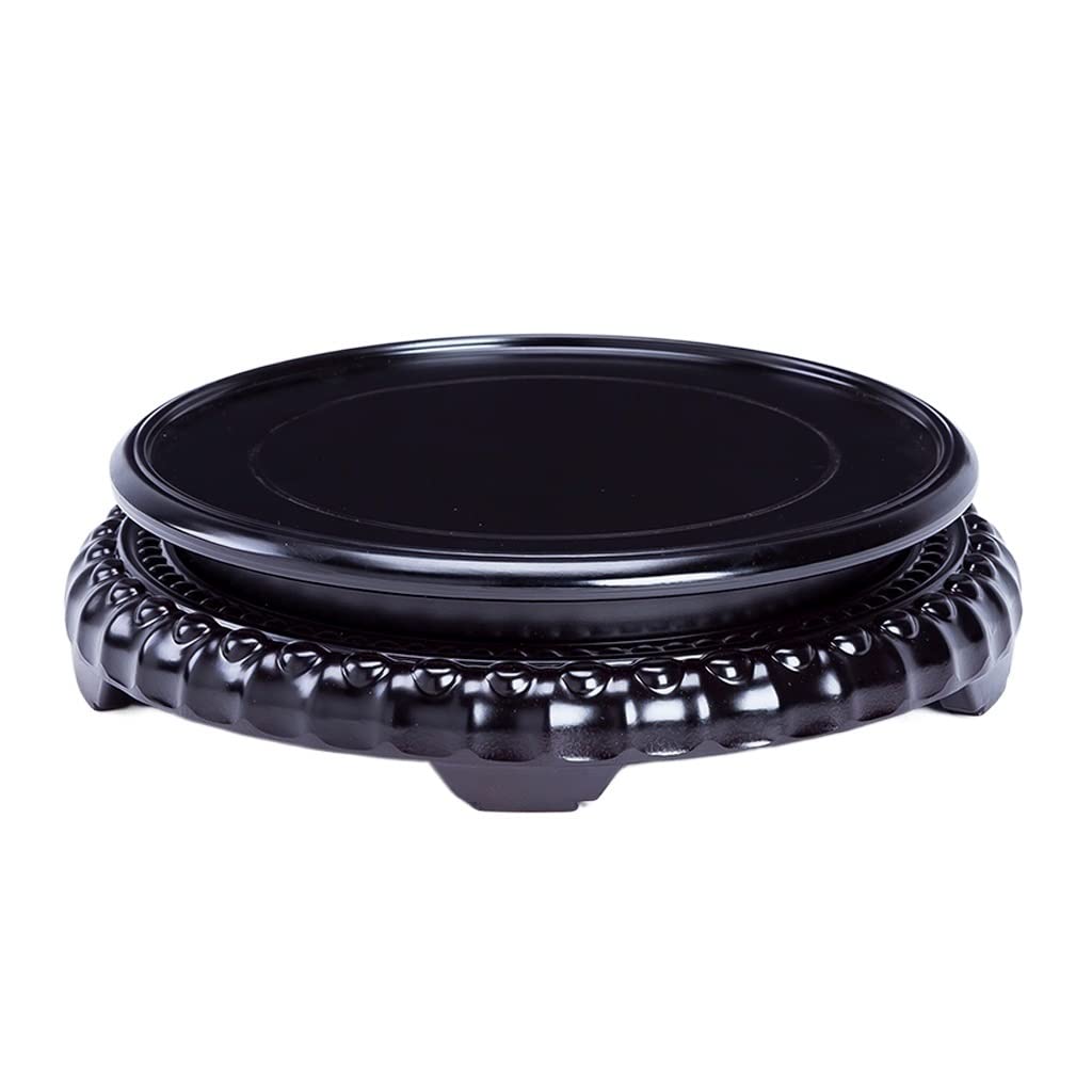 TEESONG Bonsai Pedestal Bonsai Display Stand Wood Round Base Ceramic Vase Teapot Flower Pot Buddha Statue FishTank Odd Stone Ornament Rotatable Vase Pedestal Display Stands(12cm)