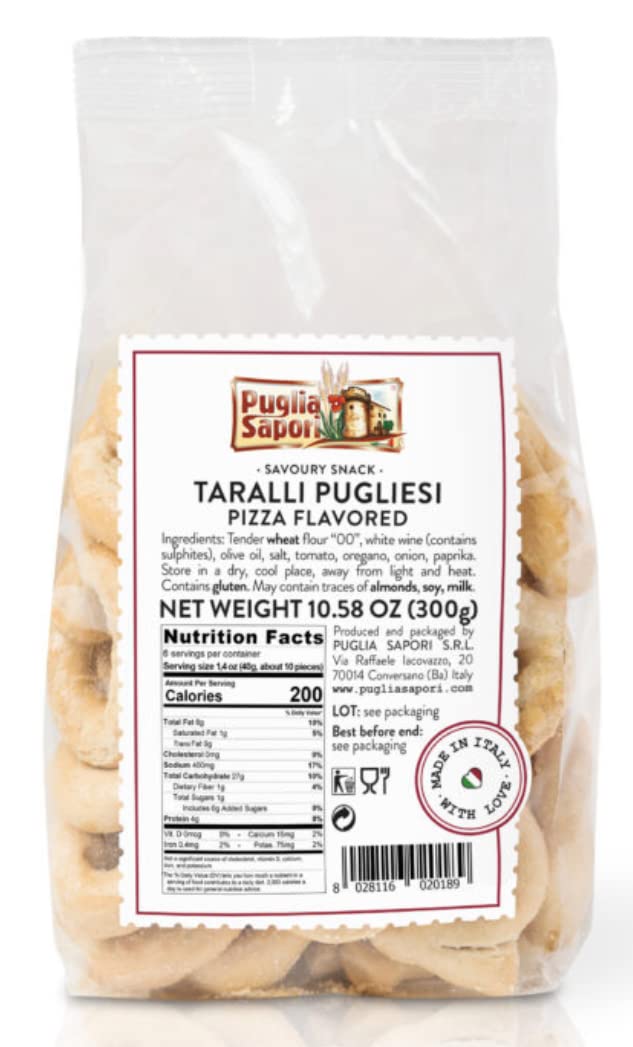 Taralli Pugliesi Pizza Flavor imported from Italy 10.58oz bag (4)