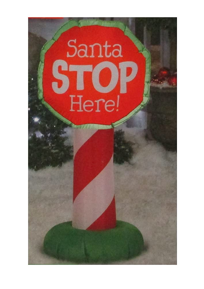 Gemmy 15291 Santa Stop Here Sign Christmas Inflatable 3.5 FT TALL