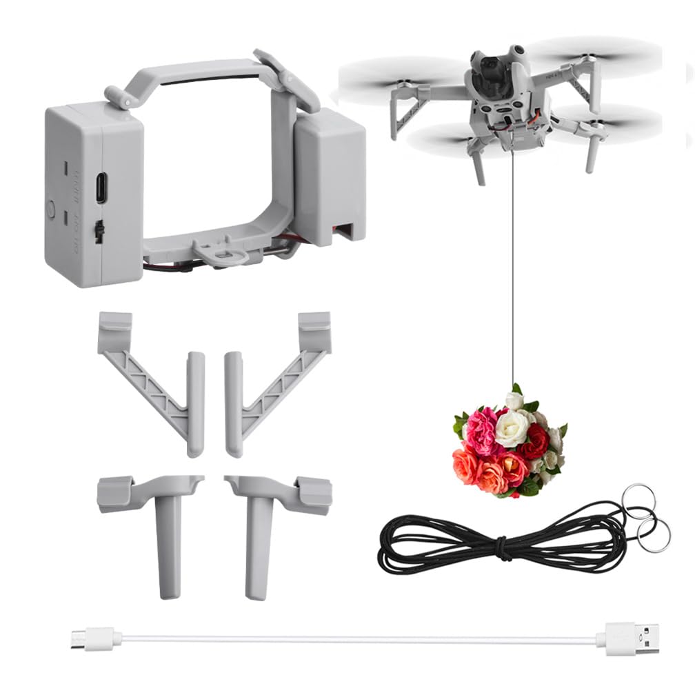 LiLiTok Thrower Airdrop System Compatible avec DJI Mini 4 Pro Télécommande Lumière Senor Livraison et accessoires de drone