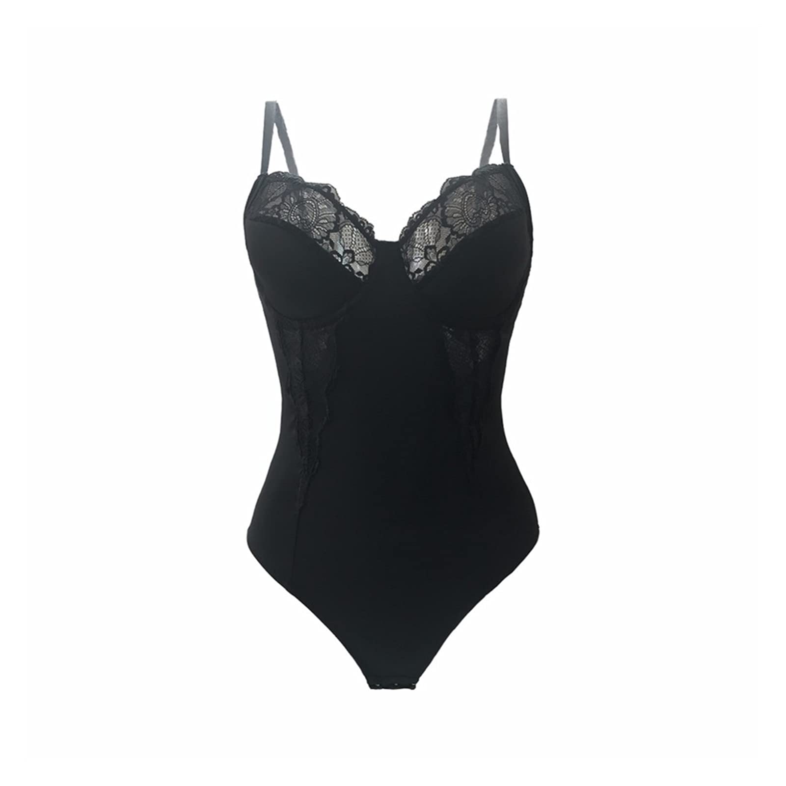 Donne Shapewear per Abito da Sposa Body Controllo della Pancia con Ferretto Reggiseno di Pizzo Sexy Tuta di Un Pezzo Full Body Shaper (Color : Black, Size : S/Small)