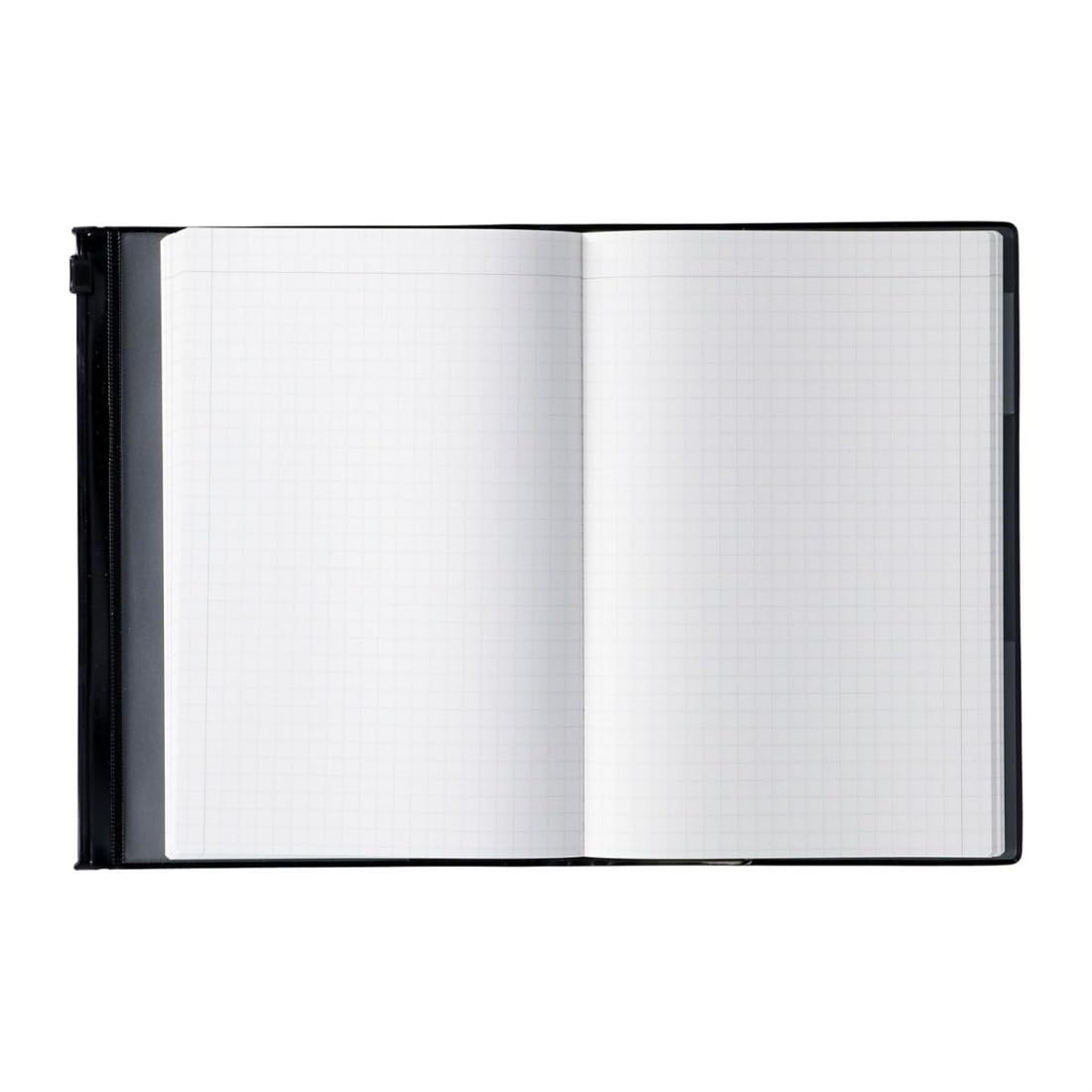 MARK'STYLE EDiT - Set di quaderni e ricariche A5, griglia grigia da 5 mm, copertina in morbido PVC trasparente con tasca per pianificare, diari e prendere appunti (latte chiaro, A5)
