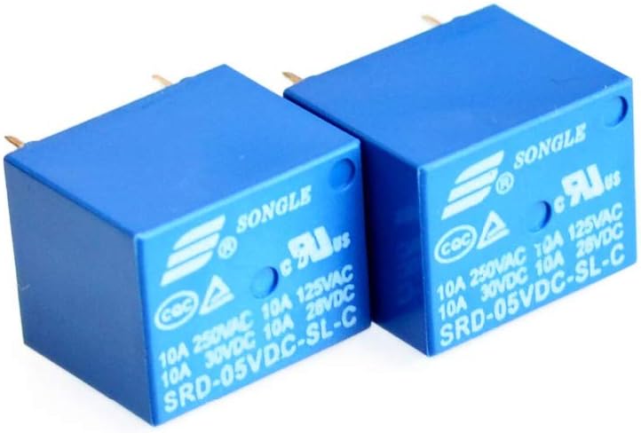 Songle 5 VDC Household Appliance 5 Pin PCB Relay SRD-05VDC-SL-C 2 Pack
