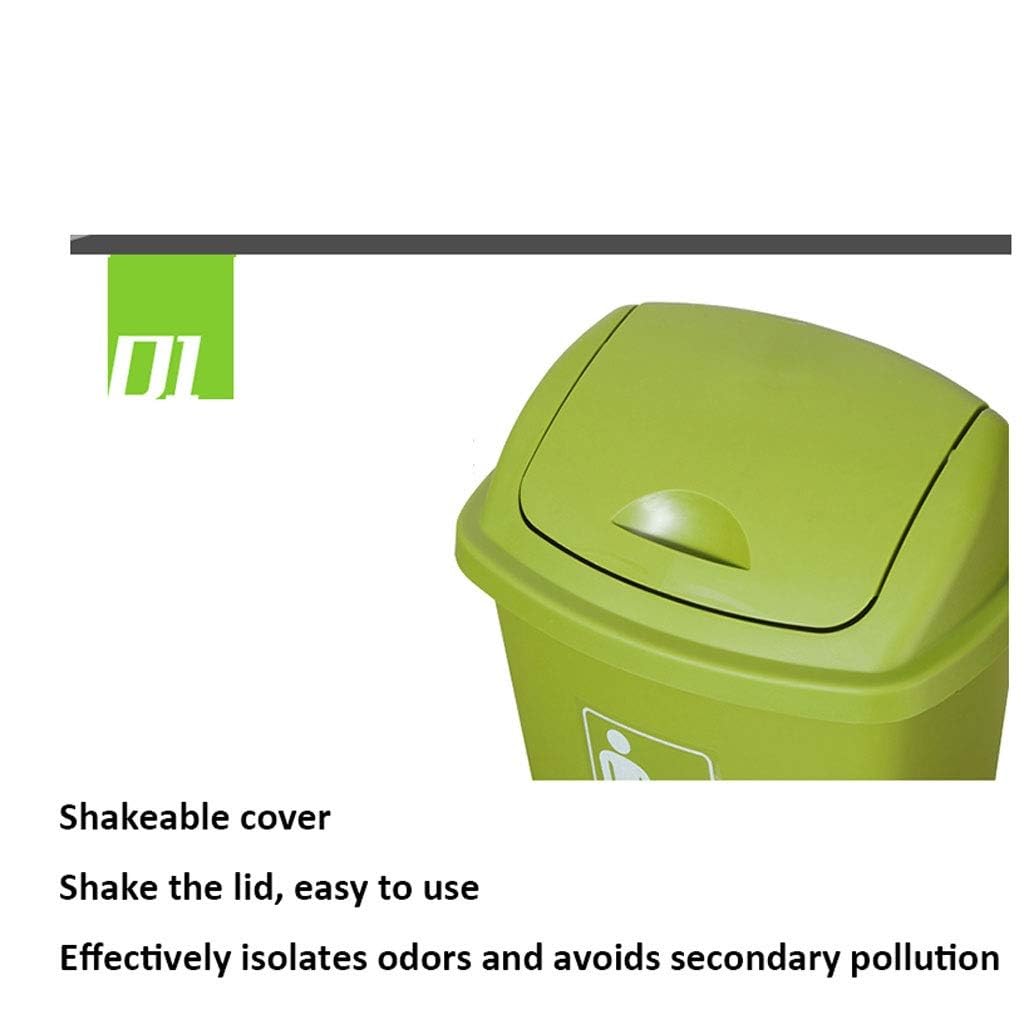 Trash Can Plastic Large Capacity Commercial Outdoor Covered Kitchen Household Storage Bucket Bathroom(Gris,30L)