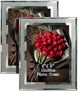 PETAFLOP Photo Frames 6X8 Glass for Family Office Table Decorations, Set of 2