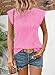 SHEWIN Summer Tops for Women 2025 Casual Crewneck Cap Sleeve Shirts Fashion Beach Vacation Clothes Date Outfits Dark Pink Small