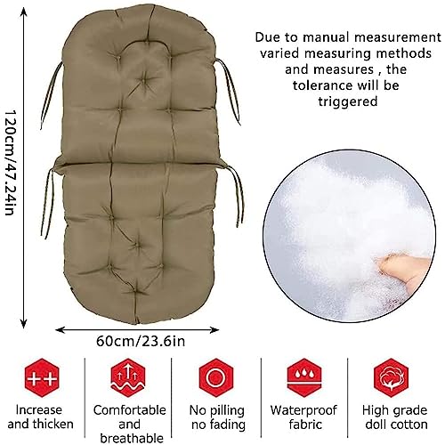 Sillón mecedor giratorio para exteriores e impermeable con cojín grueso 2