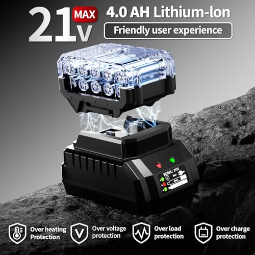 Cordless Impact Wrench 1/2 Inch, 406Ft-lbs (550N. M) Brushless Impact Gun Kit, 3000RPM High Torque Power Impact Wrench, 4.0Ah Battery & Fast Charger, Electric Impact Driver for Car Home - Image 6