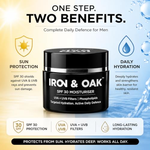 Image of Iron & Oak SPF 30 Moisturiser | Face Cream for Man | 50 g