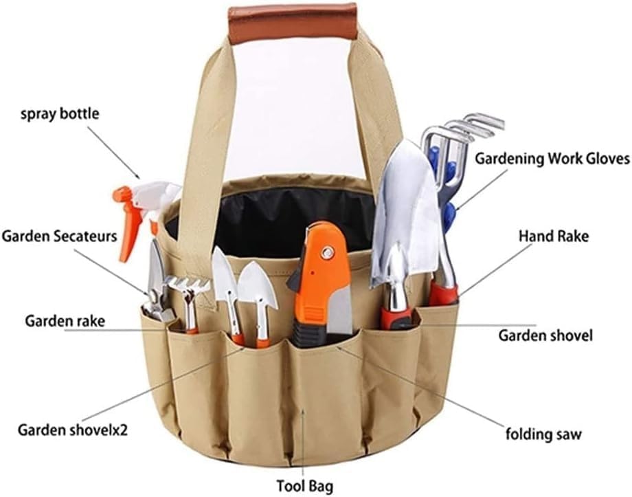 Miniatura 2 de Herramientas de jardín, paleta de jardín, kit de herramientas de jardinería de 10 piezas, con guantes de bolsa de jardinería duraderos, para