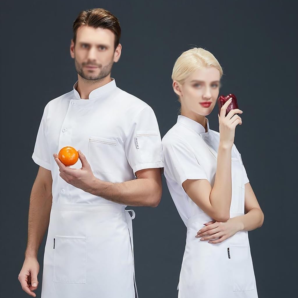Professional Unisex Chef Jacket for Restaurant Kitchen Cooking Chef Uniforms Short Sleeve Women Men Chef Coat